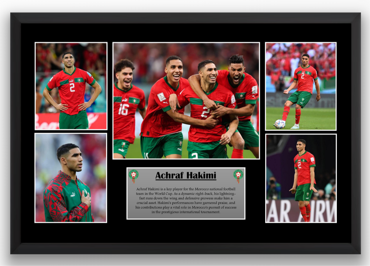 Achraf Hakimi Poster – 4K Premium Picture with Frame & Autograph