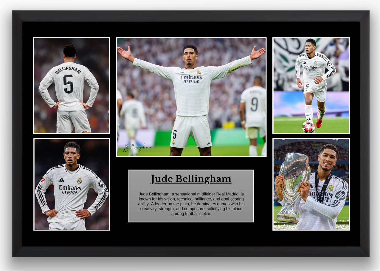 Jude Bellingham Real Madrid Poster – 4K Premium Picture with Frame & Autograph