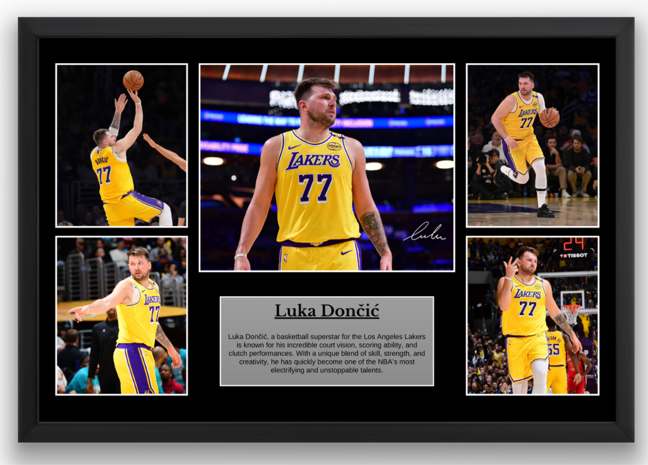 Luka Dončić Los Angeles Lakers Poster – 4K Premium Picture with Frame & Autograph