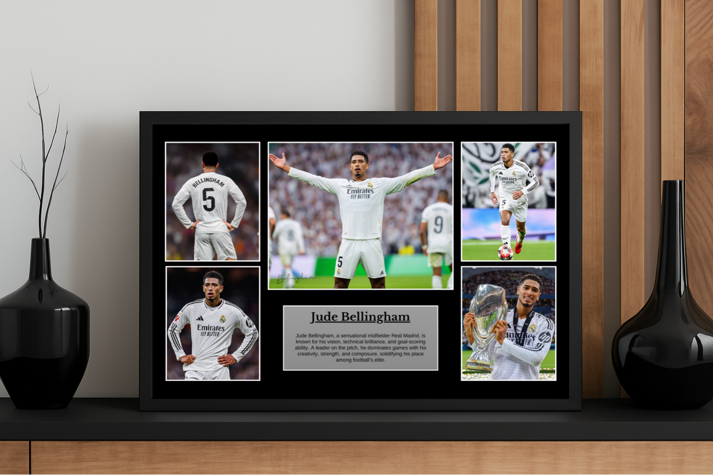 Jude Bellingham Real Madrid Poster – 4K Premium Picture with Frame & Autograph