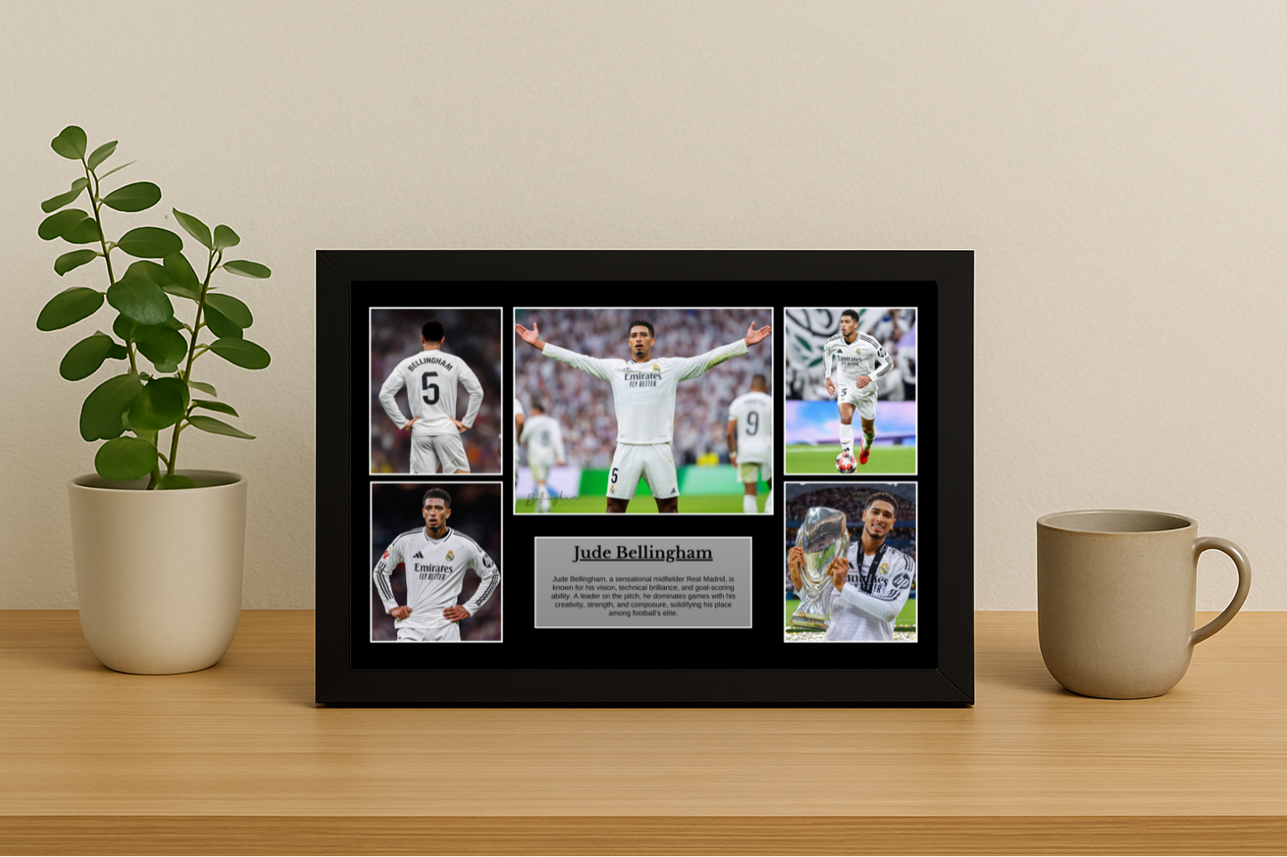 Jude Bellingham Real Madrid Poster – 4K Premium Picture with Frame & Autograph