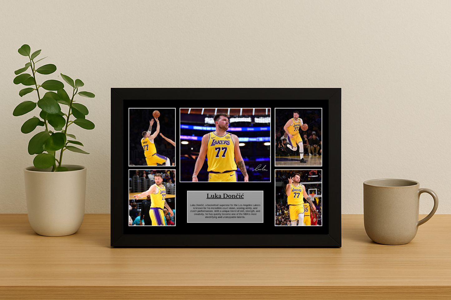 Luka Dončić Los Angeles Lakers Poster – 4K Premium Picture with Frame & Autograph
